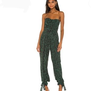Michael Costello Green Strapless Jumpsuit
